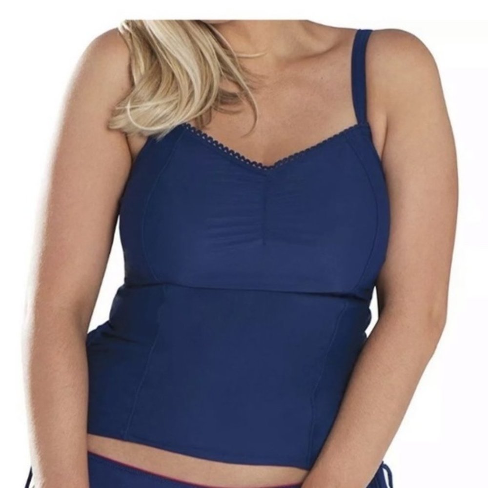 NWT Curvy Kate Blue Tankini Swim Top 38D